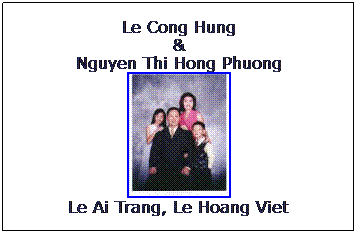 Text Box: Le Cong Hung
&
Nguyen Thi Hong Phuong

Le Ai Trang, Le Hoang Viet
